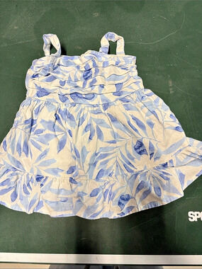 Gymboree Blue & White Print Dress Size 18-24M